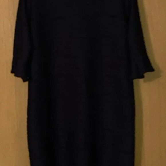 Shoshanna textured/ribbed wave pattern black sheath dress Size 2x EUC - Picture 2 of 4